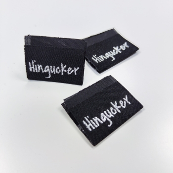 Label-Set "Hingucker" schwarz - silberglitzer 3 Stück